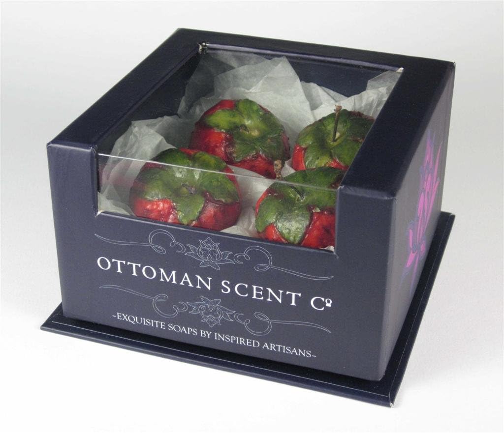 Set of Four Strawberry Shaped Fruit Soap - Handmade - Ottoman Scent