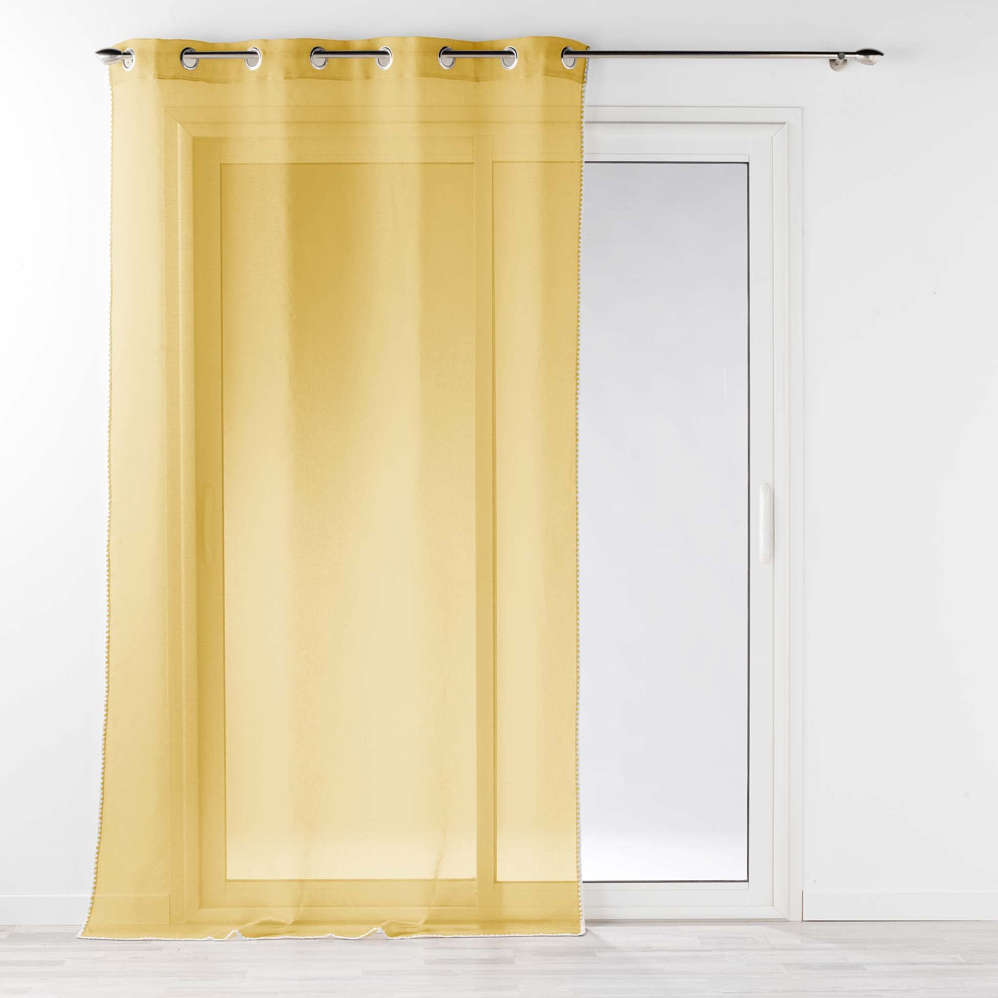 Douceur d'Intérieur Louise Honey Eyelet Curtain (140 x 240 cm) Sandblasted Curtain