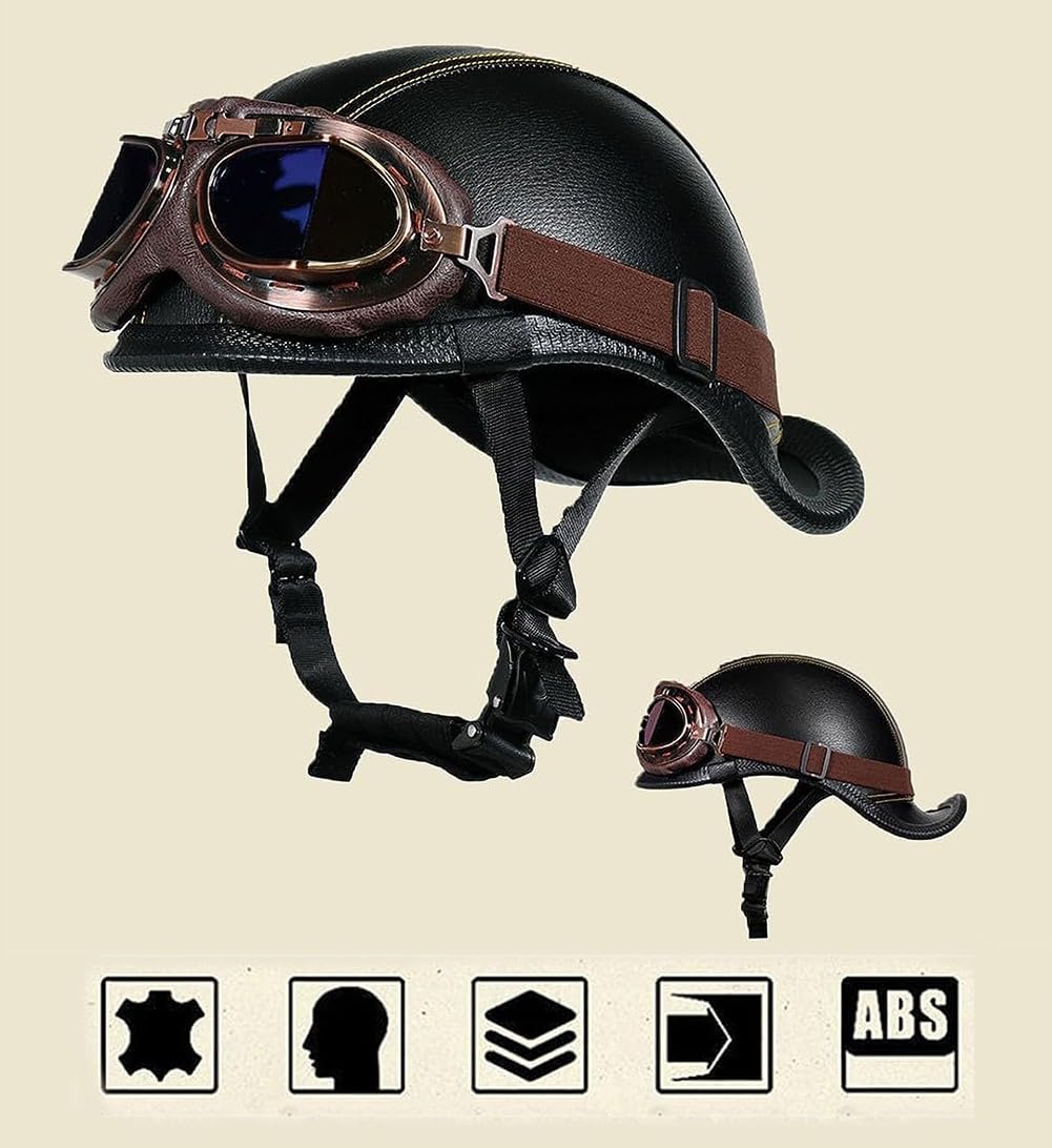 Adult Retro Motorcycle Half Helmet Cruiser Chopper Biker Open Face Motorbike Crash Helmet ECE/DOT Approved Adult Scooter Helmet For Men And Women - View #11