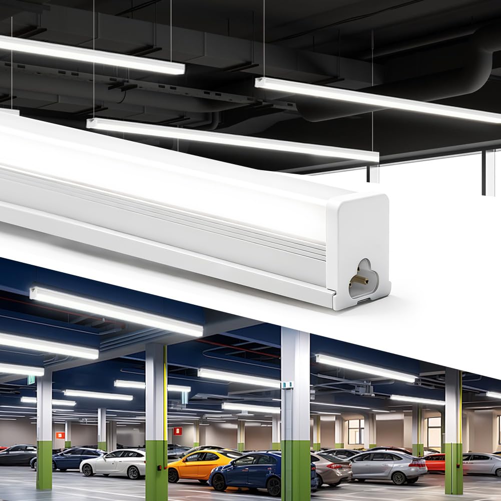 36W Fluorescente LED 120 cm, Tubo LED Garaje, Barra LED，Lámpara de Techo 3996LM 6500K, IP65 Impermeable, Enlazable, para Garaje, Taller, Almacén, Oficina - Paquete de 10