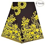 Dexuelan New Africa Ankara Supreme Wax Print Fabric 6 Yards African Fashion Fabrics for Party Dress