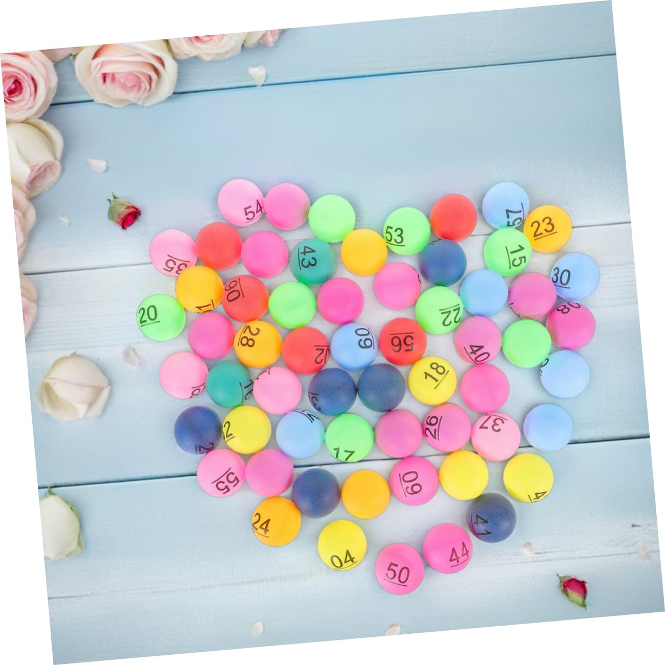 WOONEKY Boules Numérotées en Plastique 1 à 90, Lot de 90 pour Bingo