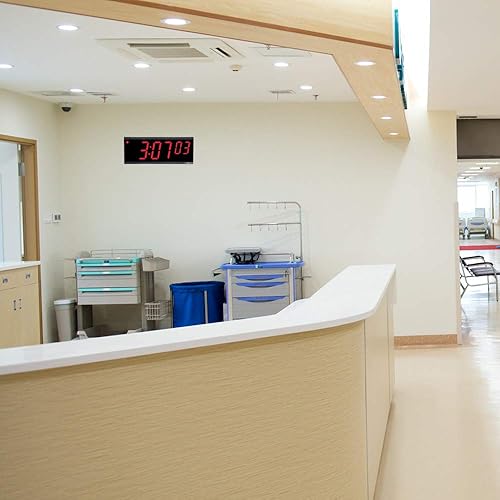 Miniatura 5 de Pyramid Time Systems Reloj digital independiente extra grande, pantalla LED roja de 4 pulgadas, 6 dígitos (hora, minutos, segundos), 110 V, cable de