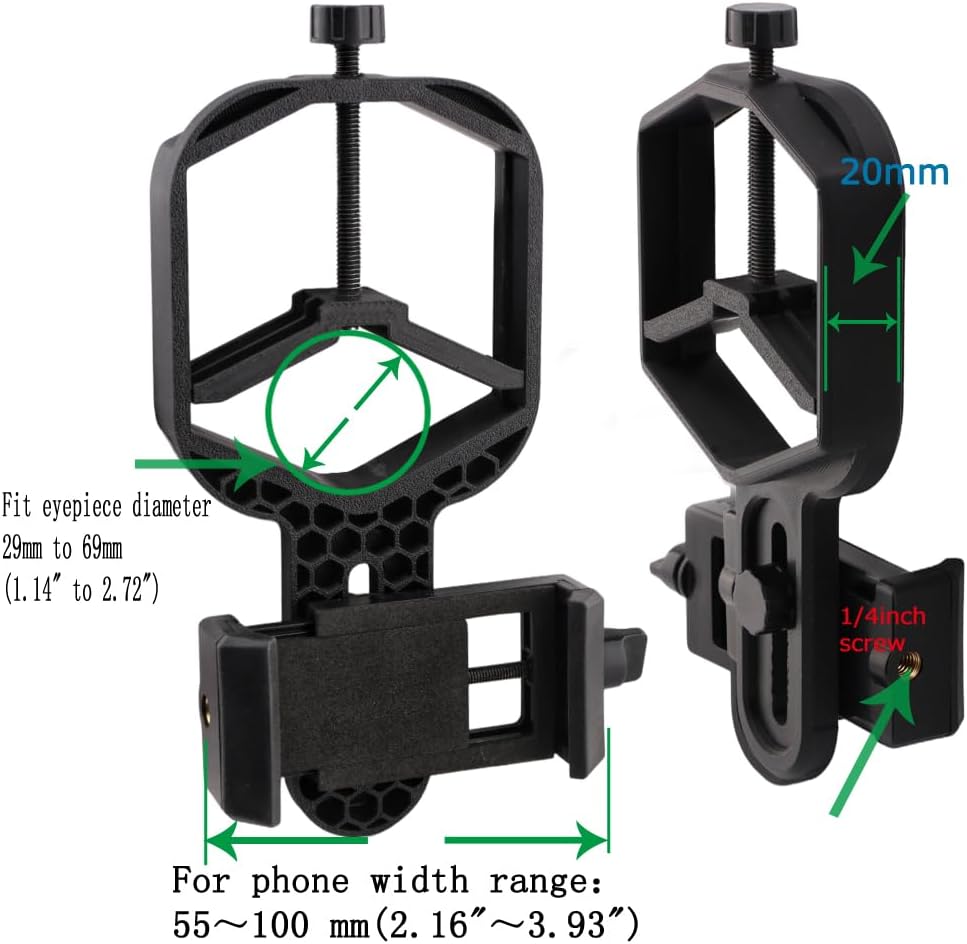 Monocular Telescope Smartphone Adapter, Digiscoping Phone Holder