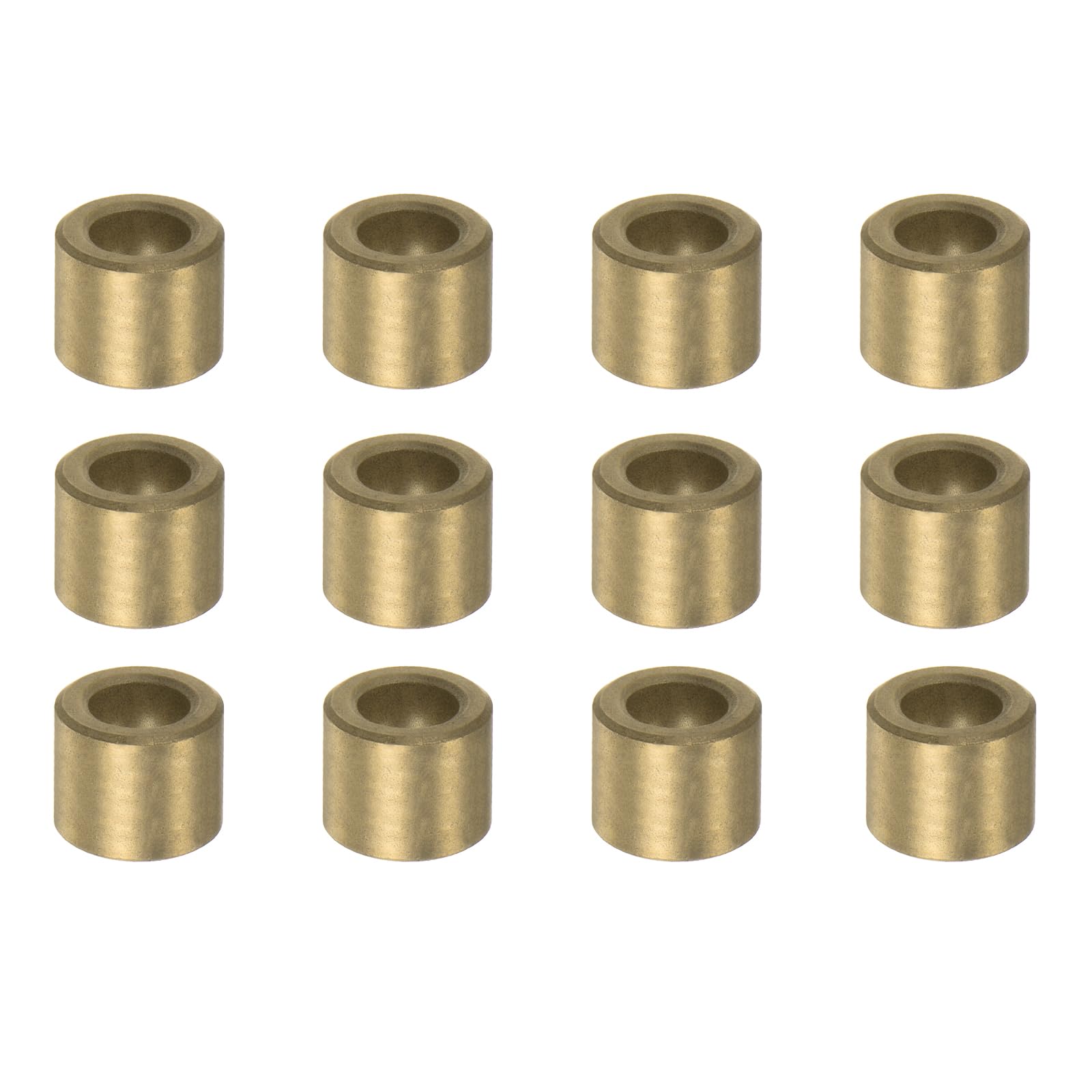 QUARKZMAN 12 szt. Łożyska tulejowe (proste) 6 mm otwór x 10 mm średnica zewnętrzna x 10 mm długość, samosmarujące spiekane brązowe tuleje