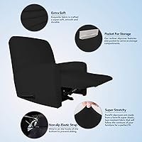 Vista 3 de PureFit Funda súper elástica para sofá reclinable con bolsillo, funda de sofá suave y antideslizante de elastano, lavable, protector de muebles