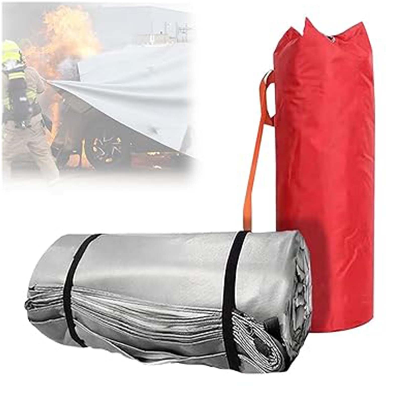 Manta Ignífuga Para Vehículos Eléctricos, Manta Ignífuga De Emergencia Para Vehículos, Retardante De Llama De Clase A, Corta El Oxígeno Instantáneamente, Resiste 1100 °C | Silicone Cloth,2 x 3 m