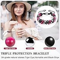 Vista 25 de Triple Protection Bracelet - for Protect & Balance - Energy Crystal Handmade Bracelets for Men Women Blue