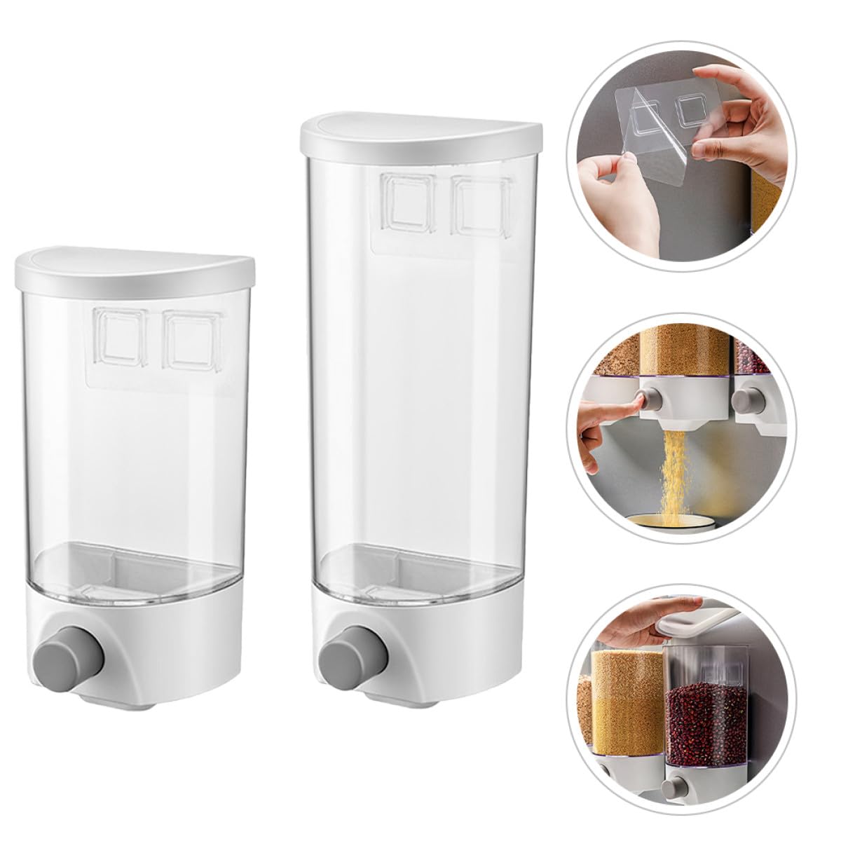 Healeved Botes de Almacenamiento de Cocina 2 Piezas Abs 1, 5l y 1l