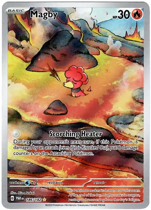 Pokemon - Magby 186/182 - Paradox Rift - Illustration Rare - Single Card