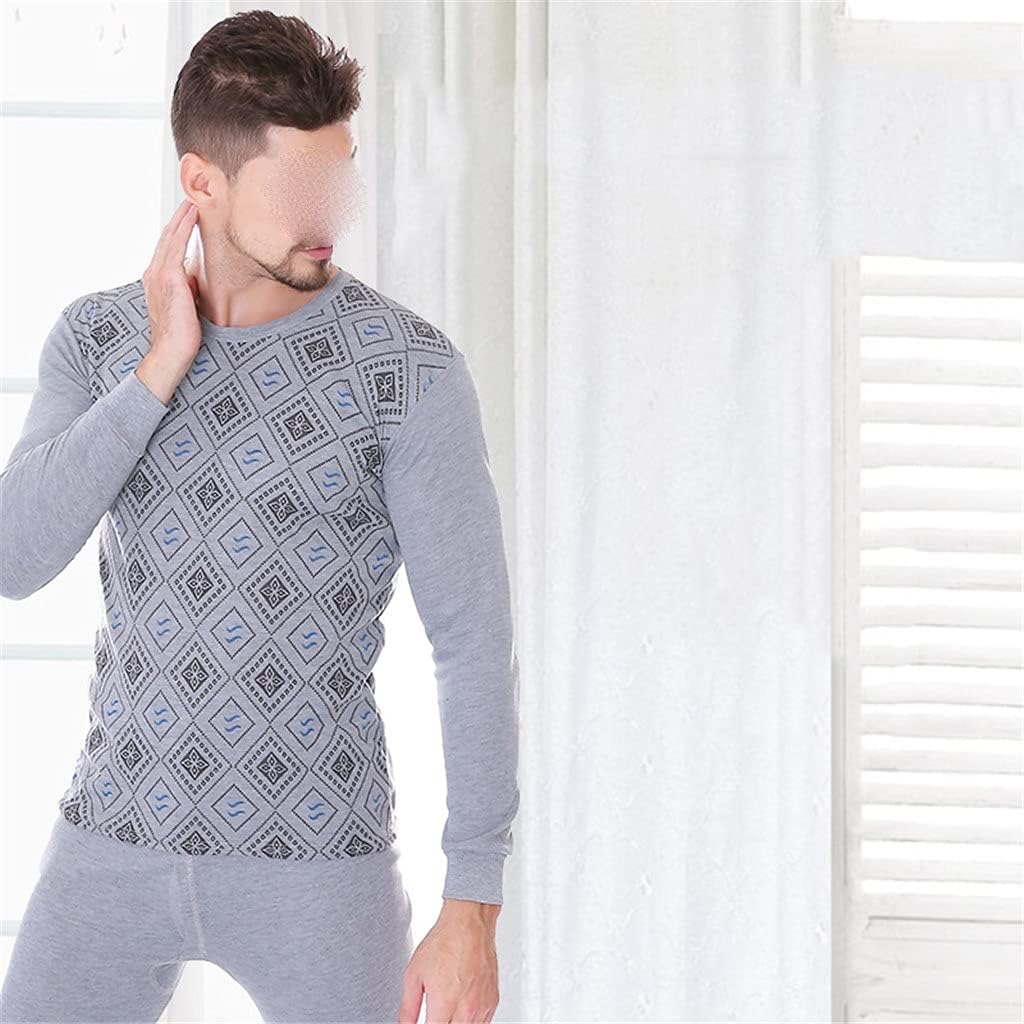 WPYYI Thermal Underwear Suit Men's Autumn Clothes Long Trousers Round Neck Bottoming Suit Comfortable Thin Section (Color : D, Size : XL Code) : Clothing, Shoes & Jewelry