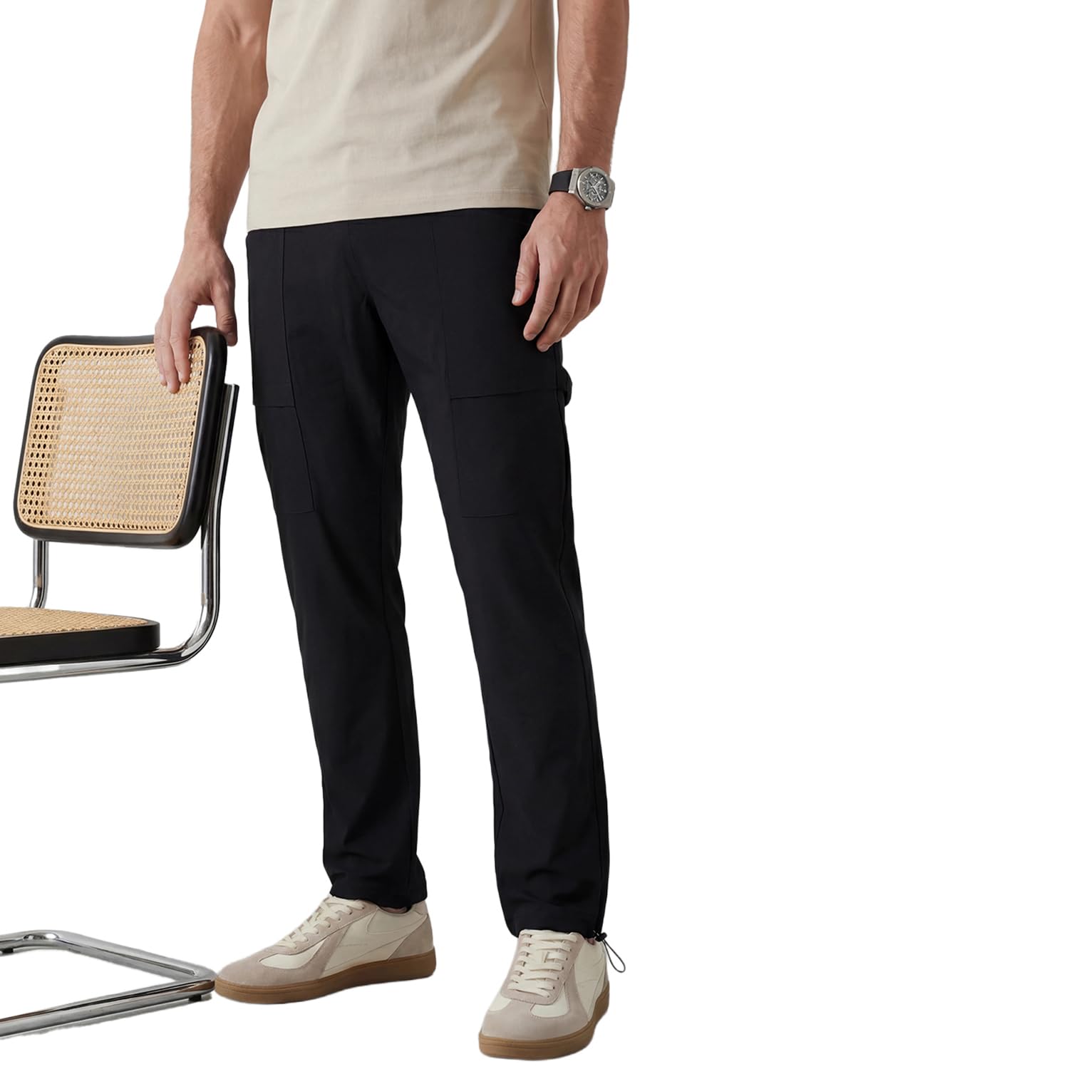 WROGN Men's Navy Relaxed Fit Track Pants | Solid in navy
