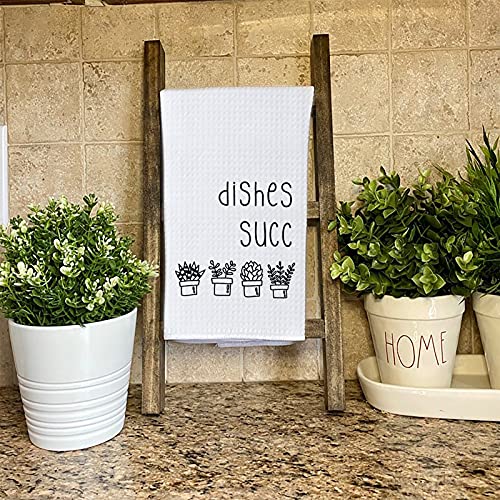 Dishes Succ Cactus Tea Towel Gardener Gift Funny Printed Cactus Waffle Weave Dishtowel For Plant Lover (Dishes Succ) #TOP5