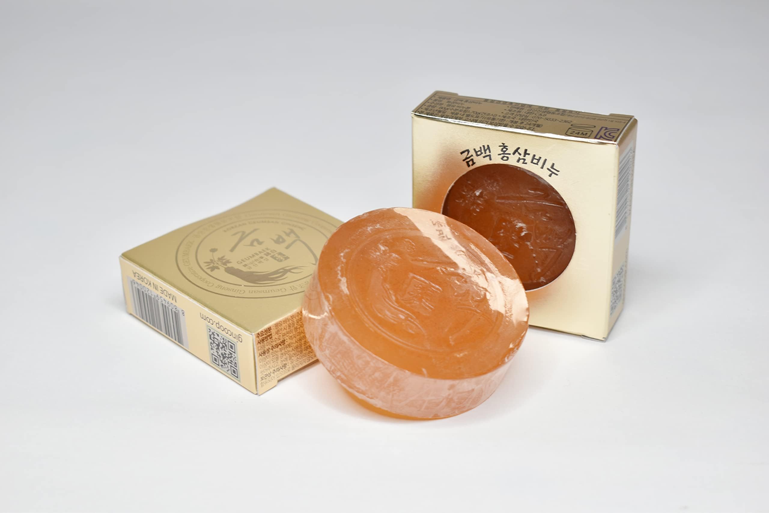 GeumBaek Korean Red Ginseng Face/Body Soap (2.82oz X 4 bars) - Korean Beauty