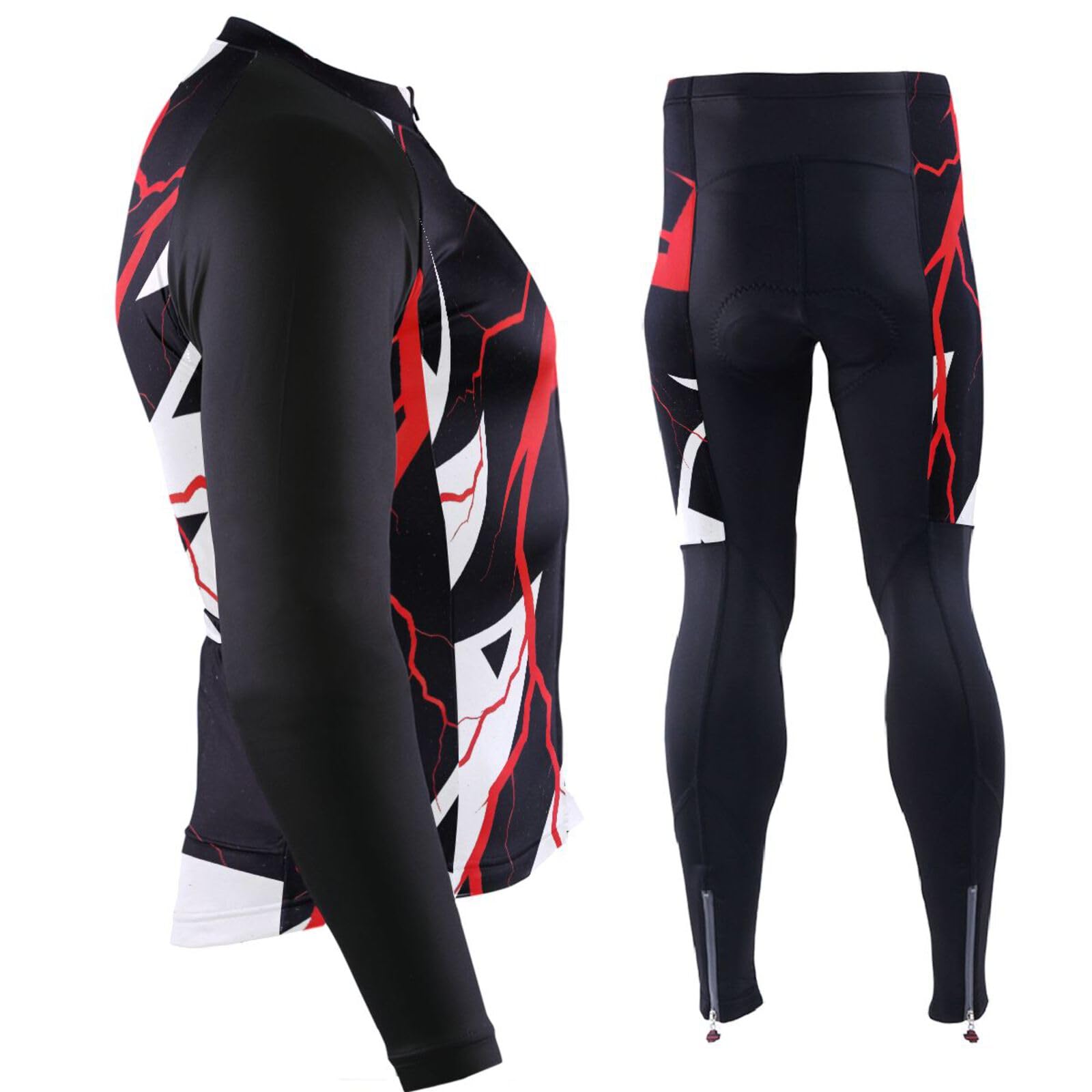 Radtrikot für Herren, mit Taschen, atmungsaktiv, 3D-gepolstert