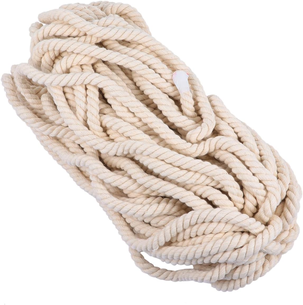 Angoily 1roll Thick Strand Twisted Cotton Rope for Macrame Crafts Plant Hangers Weddings and Floral Decor and Easy to Clean Natural Material