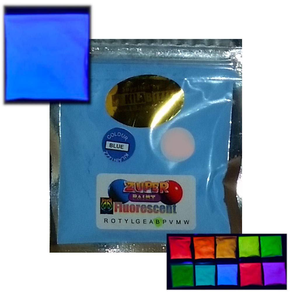 Fluorescent Neon Ultraviolet UV Blacklight Glow Powder - Choose from 10 Colours (100g Blue)