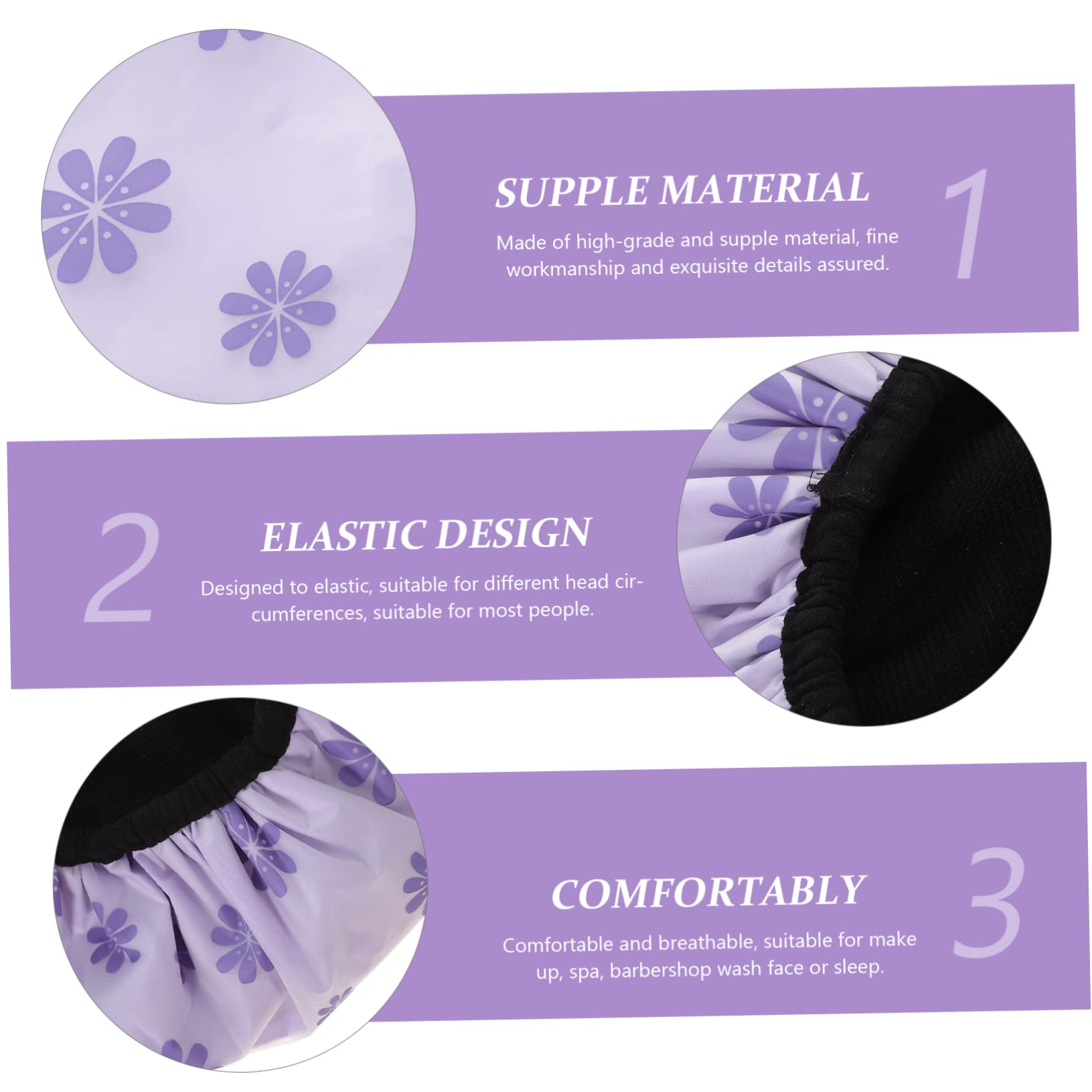 Gorros de Ducha Impermeables de 3 Capas Forro Microfibra | 4 Piezas, Peva y Satén, Elástico y Transpirable, para Niños Mayoría de Personas Estilo Aleatorio