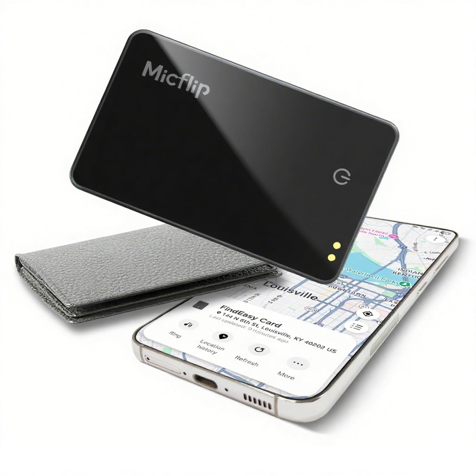 MICFLIP Wallet Tracker Card,Smart Card Wallet (Samsung Only),Rechargeable Finder Tracker,Ultra-Thin Glass Samsung Tracker,Suitable for Wallets,Passports & Luggage,IP67 Waterproof?1 Pack?