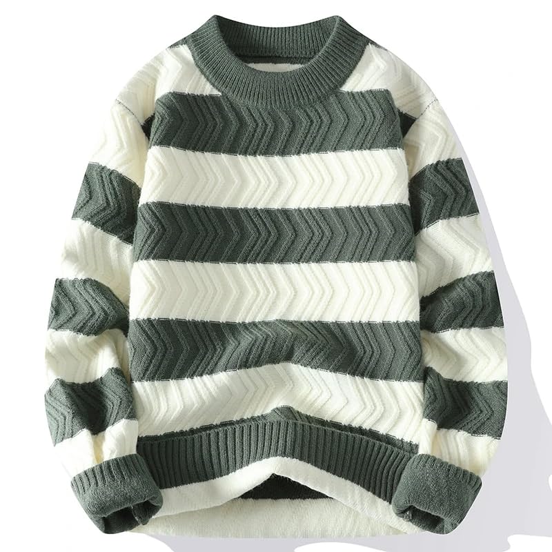 Men Sweaters Winter Thicken Warm Sweater Men Striped Sweaters Autumn Men's Wool Pullovers2