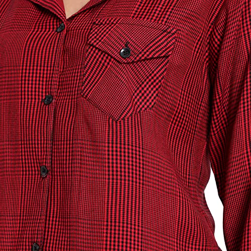Image of Indietoga Women's Rayon Casual Chekered Shirts (Small to Plus Sizes 7XL)