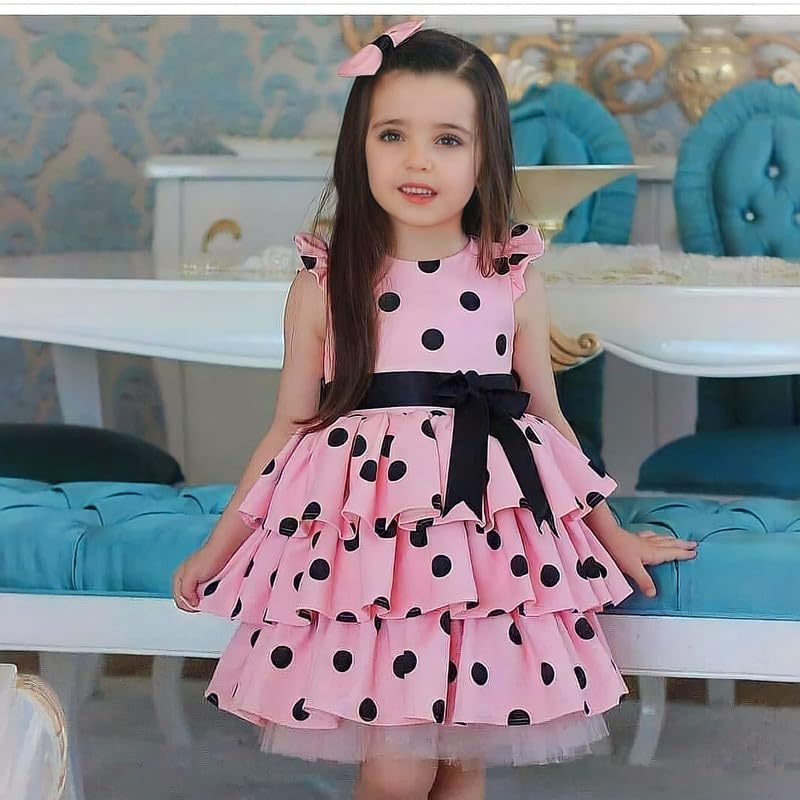 Image of Niren Enterprise Multipatteren Baby Girl's Knee Length Frocks with Digital Prints