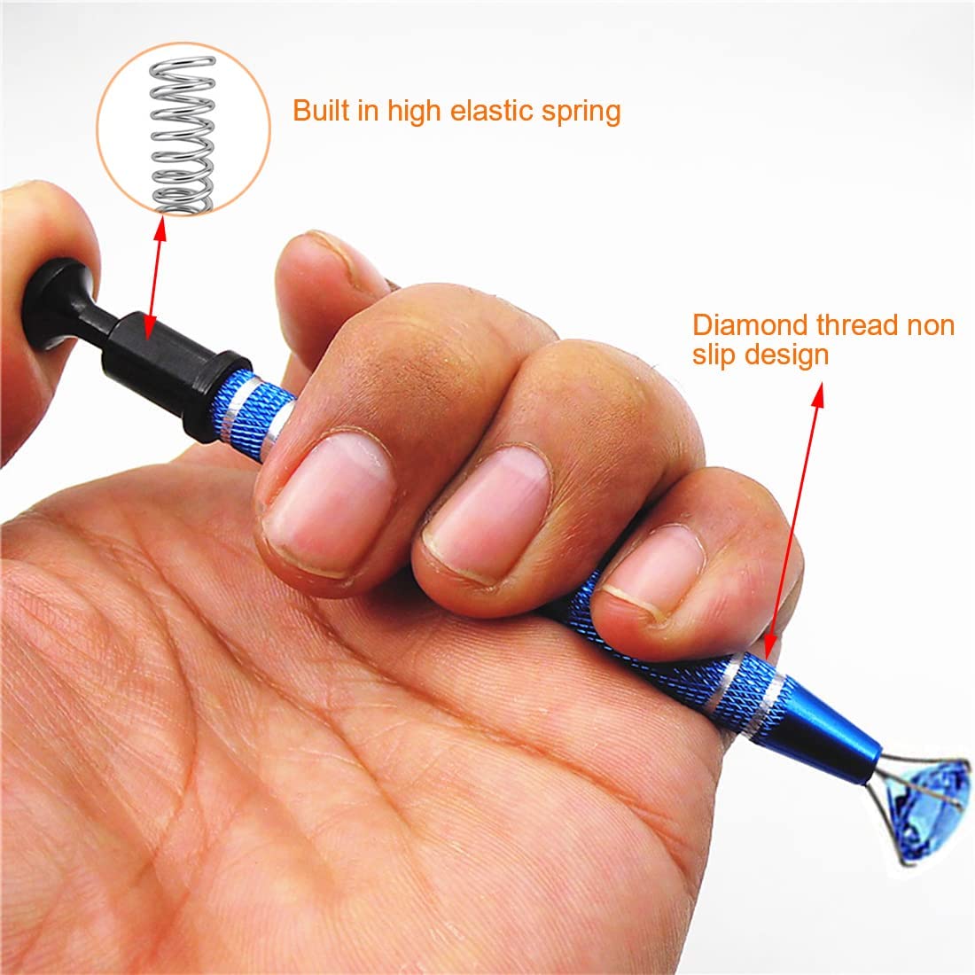Pinzetta per gioielli,Pinzetta Gioielli con 4 Griffe in acciaio inossidabile Catcher Grabber Gioielli,Strumento per pick-up,Pinza per Gemme e Jewelry per Creazione Gioglielli(blu)