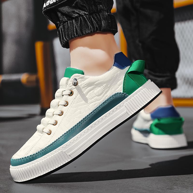 New Platform Casual Men Shoes Fashion Design Men Vulcanized Shoes White Canvas  Sneakers Breathable Comfort Shoes Men (Green S361, 39) : Buy Online at Best  Price in KSA - Souq is now