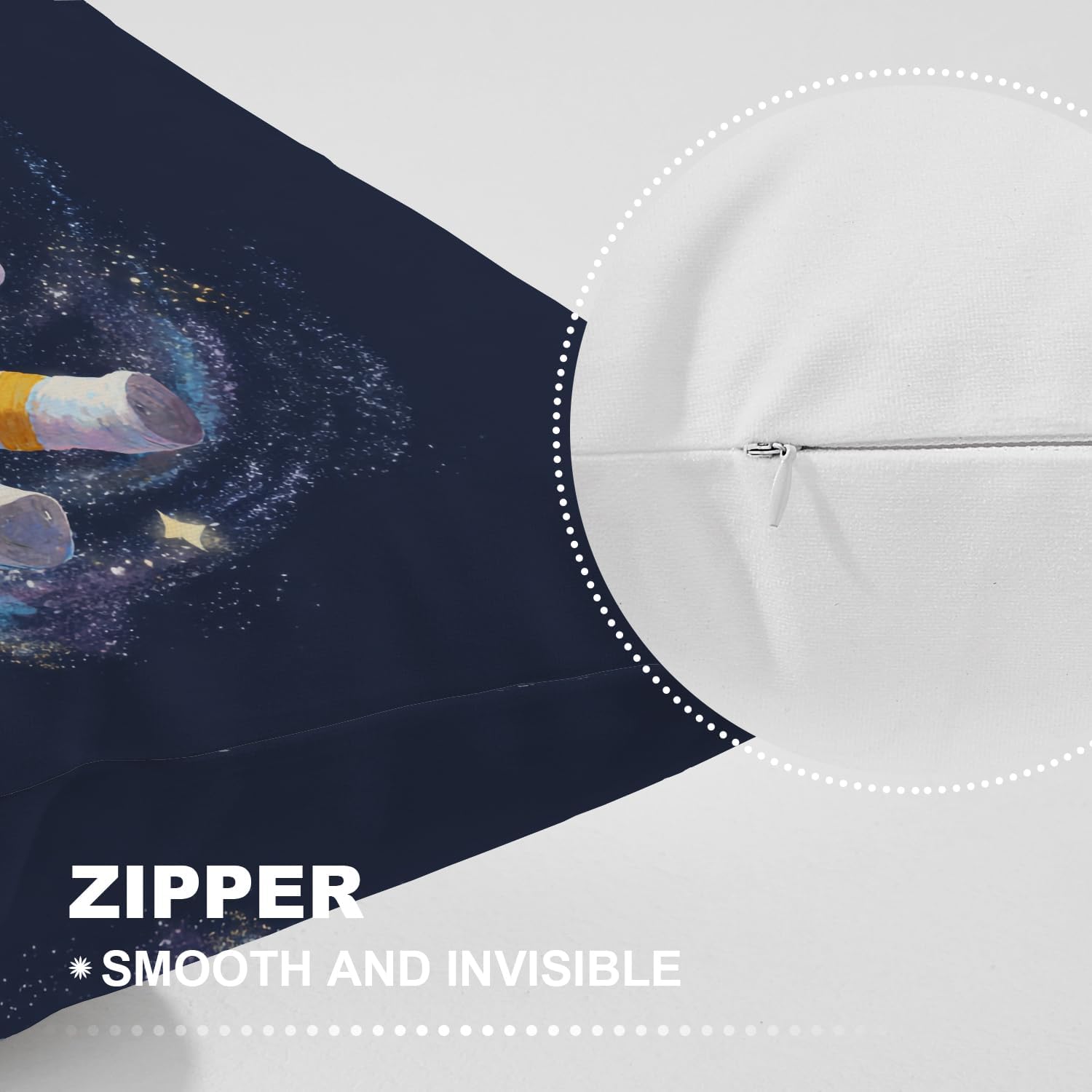 Shrahala Rabbit Astronaut Galaxy Floating Pillowcases, Bunny in Space Suit Stars Around Lumbar Pillow Cover Blended Double-Sided No Inserts for Bedroom Sofa Living Room Set of 2 (26 x 20 in)