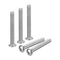 Vista 30 de uxcell tornillos de cabeza de botón #4-40x3/8, 100 piezas de acero inoxidable 304, sujetadores de rosca completa, pernos hexagonales, tornillos