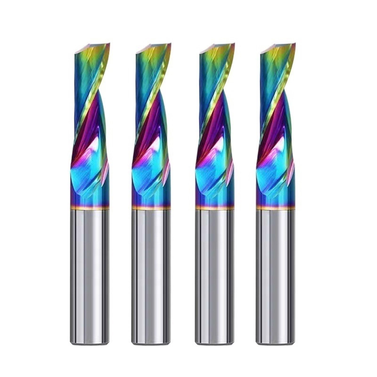 Zestaw wierteł z węglika spiekanego, 10-częściowe bity z pojedynczym rowkiem, frez spiralny trzpieniem 3,175–12 mm, powlekany(6x25x50 10pcs)