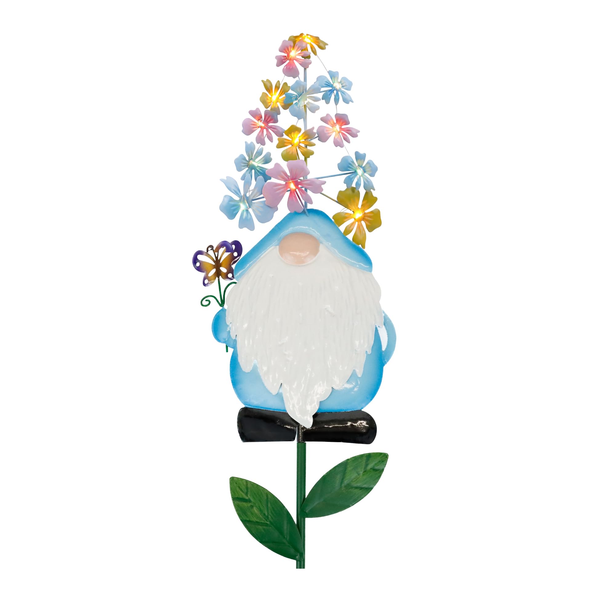 Gardenwize Blue Gnome Solar Powered Decorative Stake Light – Design, Bright Led Outdoor Garden Pathway & Walkway Lighting, Energy Efficient With No Running Costs