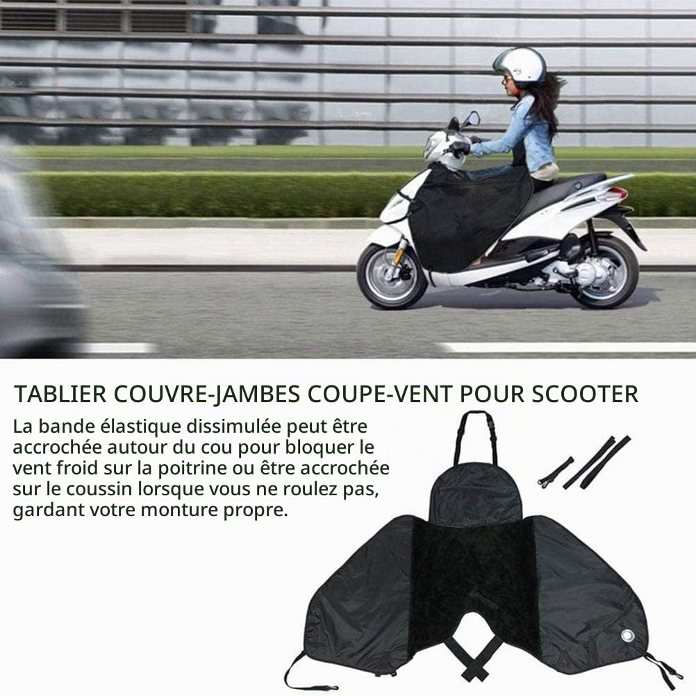 Protection des jambes scooter - Protection universelle contre les intempéries - Pour scooter - Avec bandes réfléchissantes sécurisées - Protège du vent, de la pluie et du froid