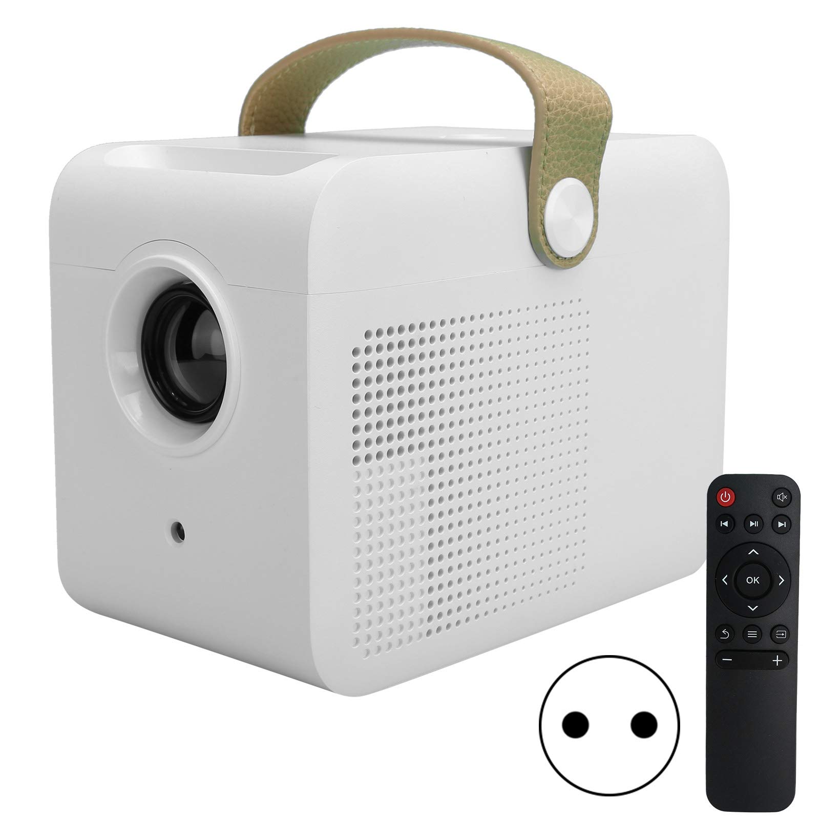 Gonetre Mini Proiettore Portatile per Home Movie, Videoproiettore LED | Dimensioni Compatte, Altoparlante da 2x2 W, Display LCD Senza Burn-in, Rapporto di Contrasto 400:1