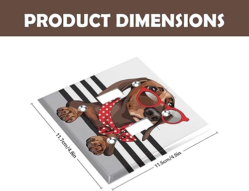 Miniatura 2 de Cubiertas de placa de interruptor de luz, placas decorativas de pared de doble palanca, 2 bandas, estética artística, tamaño estándar, placa de