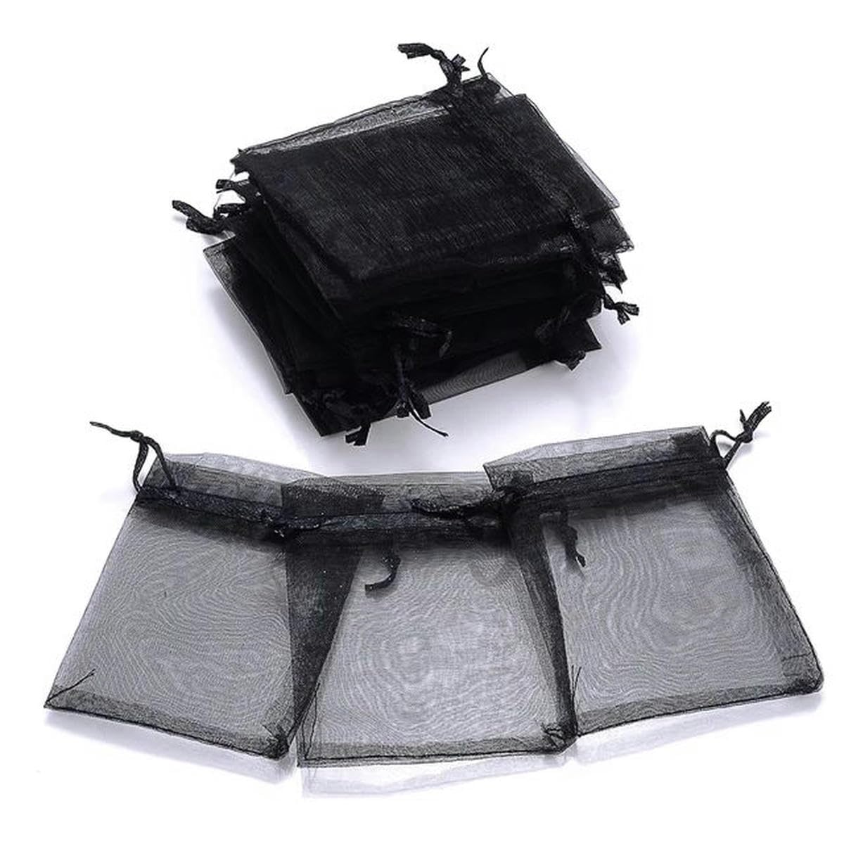 Woreczki z organzy, małe woreczki ze ściągaczem, 100 szt. Torba do pakowania biżuterii 5x7 7x9 9x12 10x15 cm Organza Torby Przechowywanie Makijaż Ślubne Woreczki ze Ściągaczem