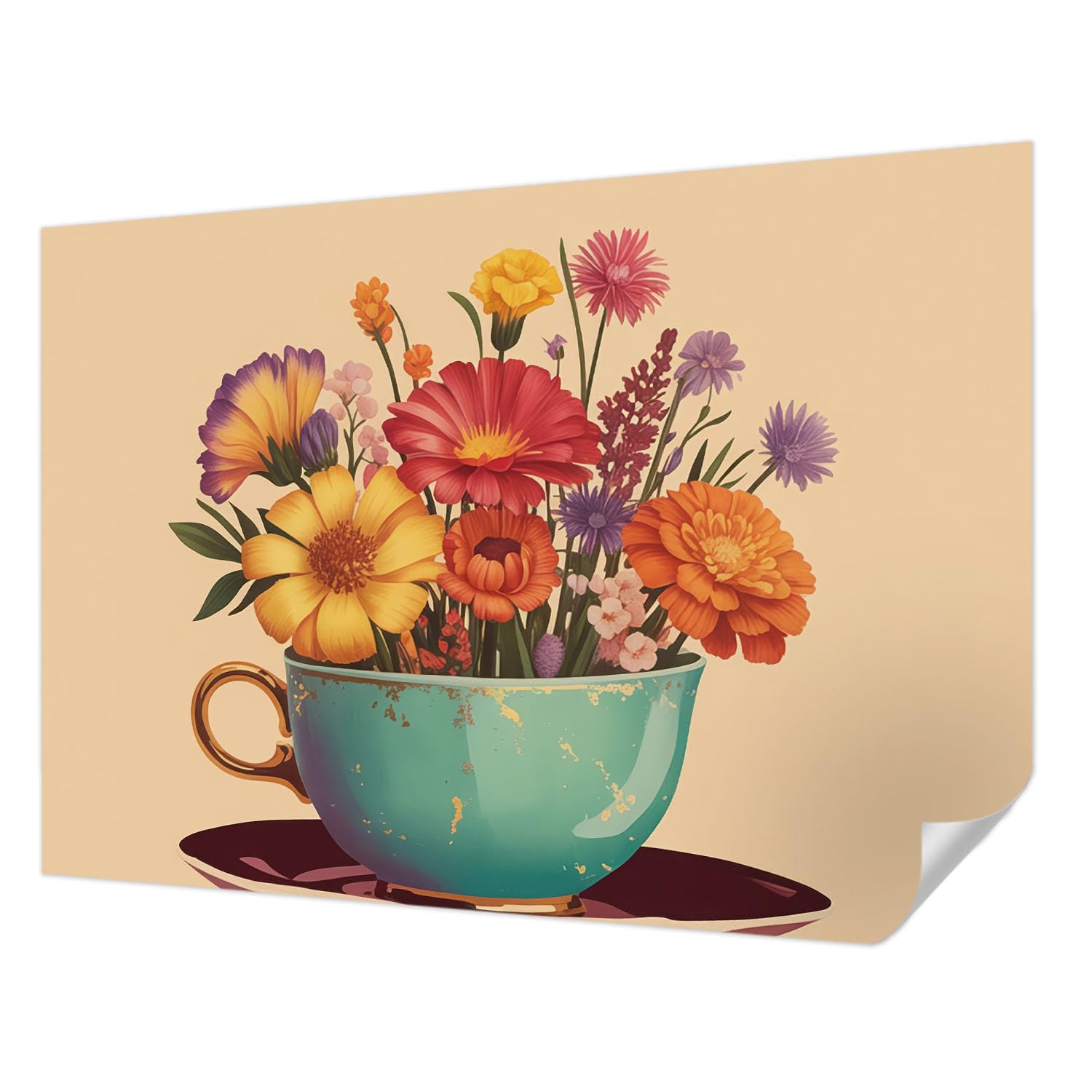 Papier peint autocollant floral 208x146 cm Tulup panoramique pour salon