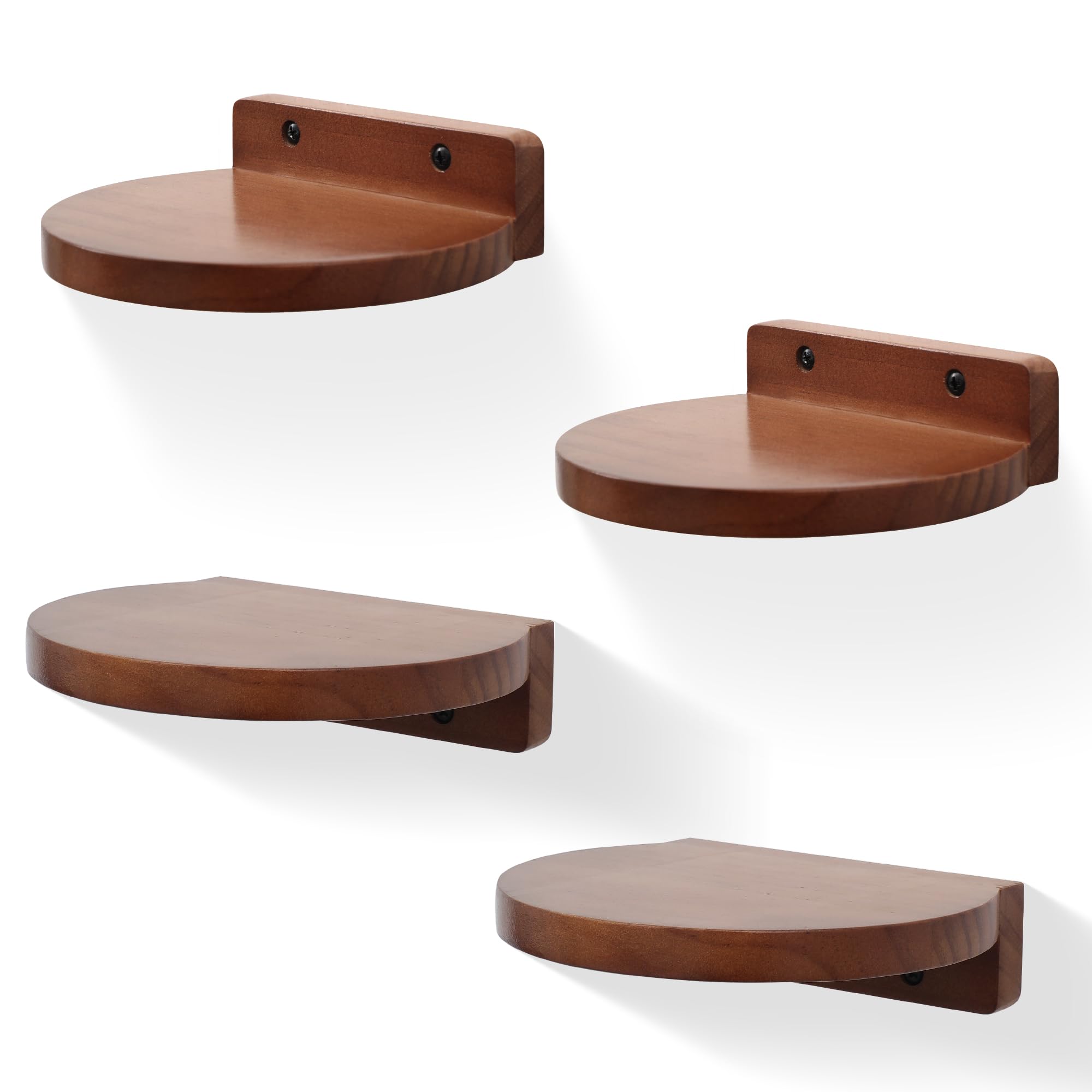 Round Small Floating Shelf,Small Wall Shelves,Mini Speaker Shelf Wood