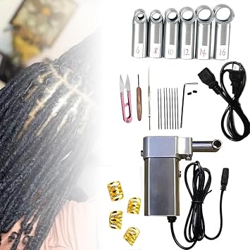 Electric Dreadlock Machine,Handheld Instant Dreadlocks Crochet Braiding Making Machine,Dreadlocks Maker With 6 Head,with 20 Automatic Crochet Needles,Easy Diy Dreadlocks Braiding Hair Extensions,