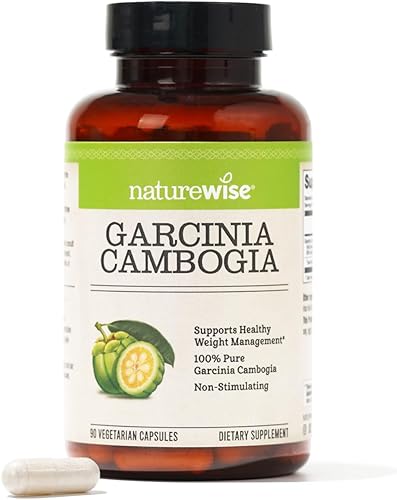 NatureWise Pura Garcinia Cambogia 100% natural, extracto de ácido hidroxicítrico ayuda en la pérdida de peso y frena el apetito, absorción superior,