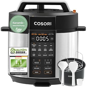 COSORI Pressure Cooker, Ceramic Coating, 9-in-1, Multi-Cooker with 14 Functions, Pressure Cooker 5.7 L, Rice Cooker, Steamer,