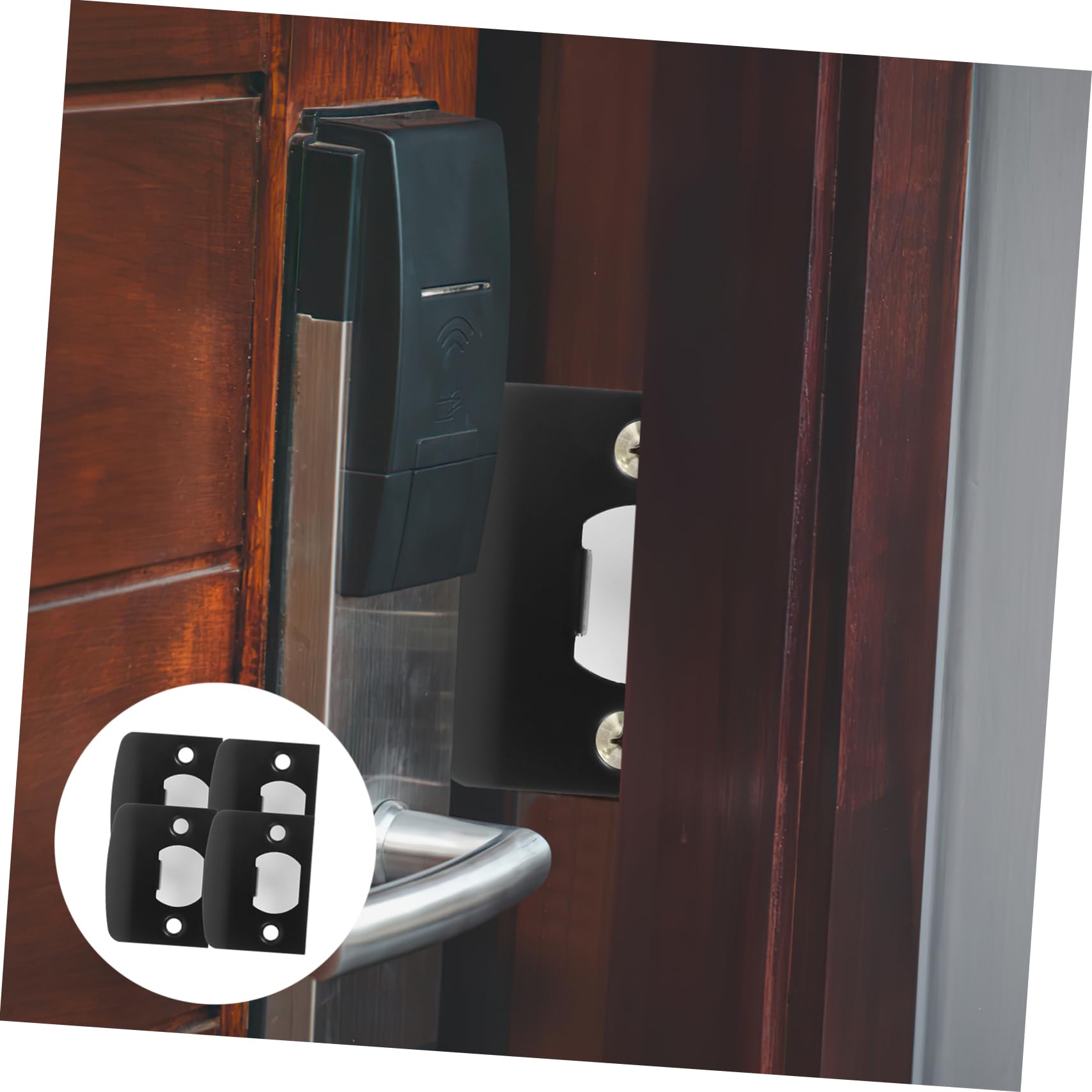 Tofficu Lot De 12 Gâches De Porte Pêne Dormant Plaque De Renfort Loquet De Porte En Métal Vis Faciles À Installer Boîte À Boucle