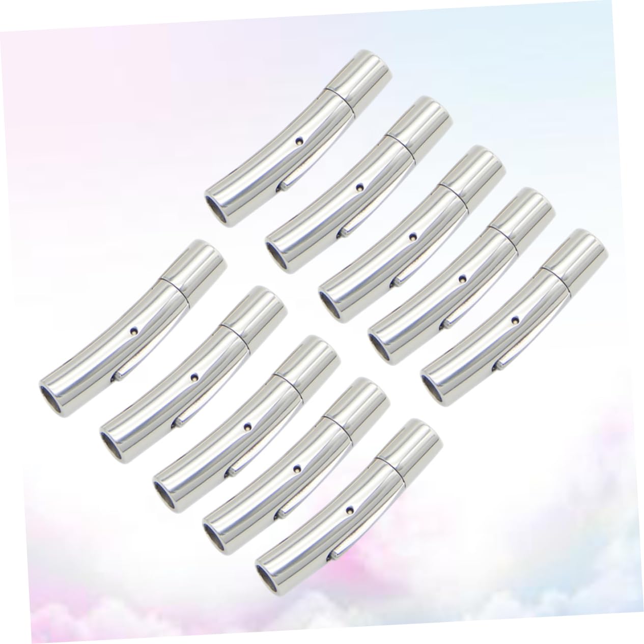 Chiusure per Braccialetti in Acciaio Inox Argento, 10 Pezzi