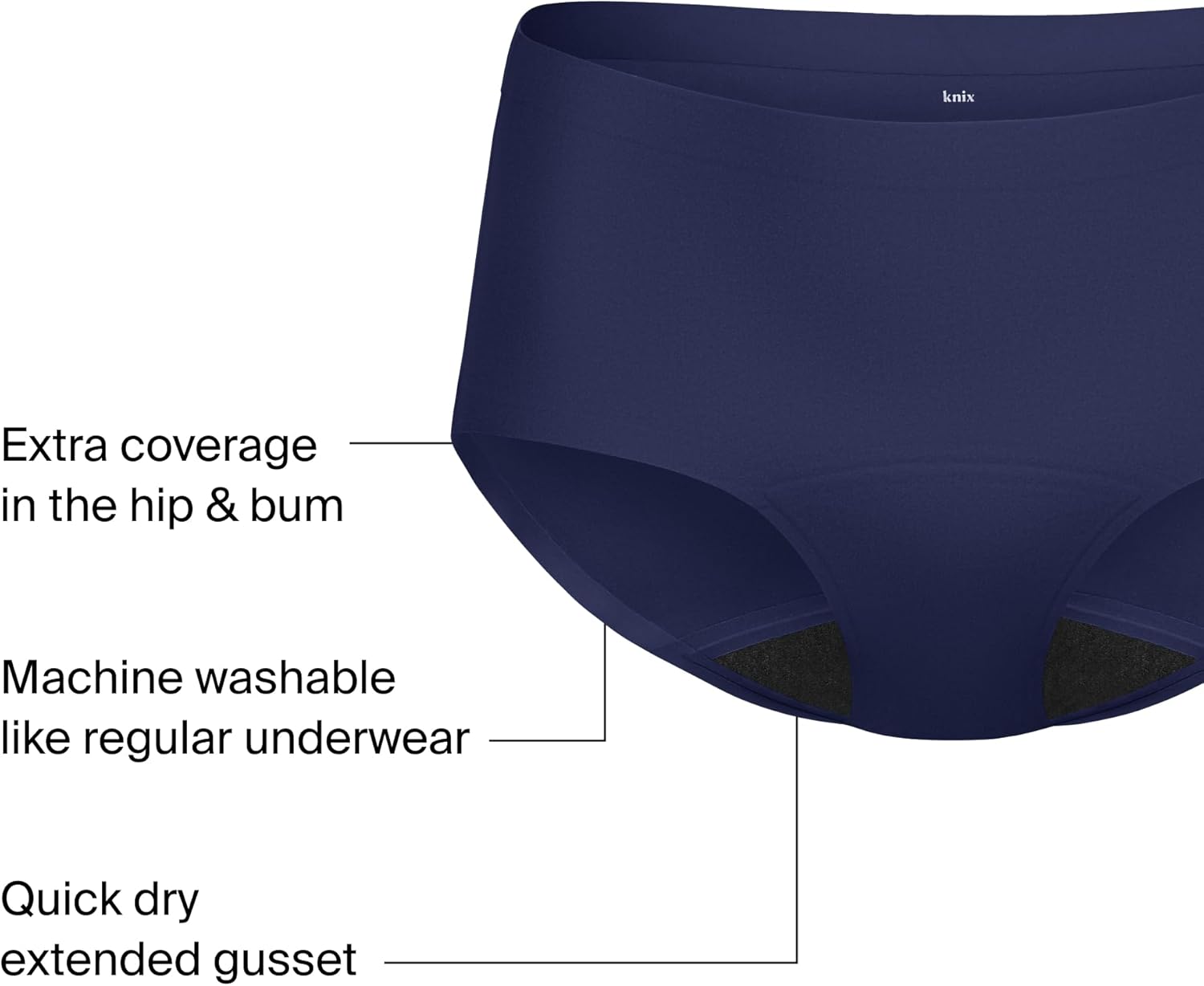KNIX Super Leakproof No-Show Boyshort - Period Underwear for Women - Machine Washable, Reusable (1 Pack) - Image 4