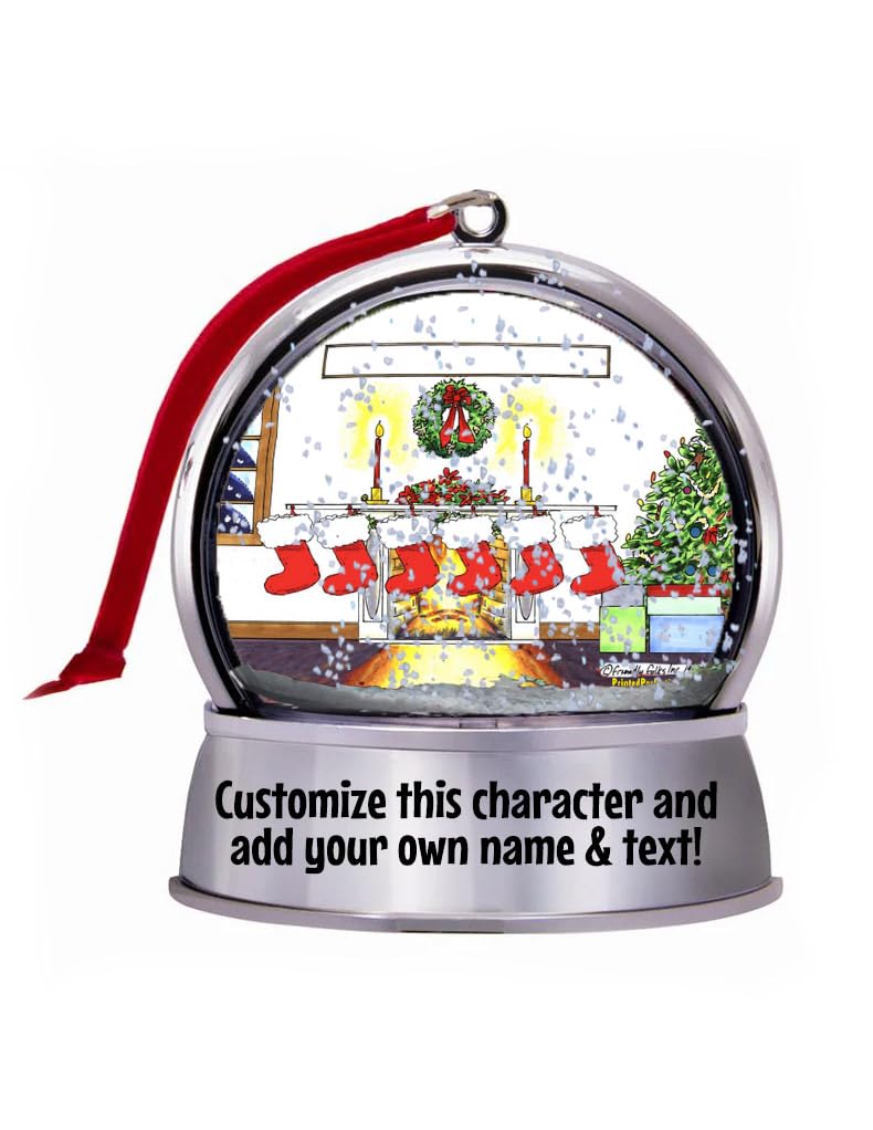 Personalized Friendly Folks Christmas Stocking - 6 Snow Globe Magnet - Great Gift!