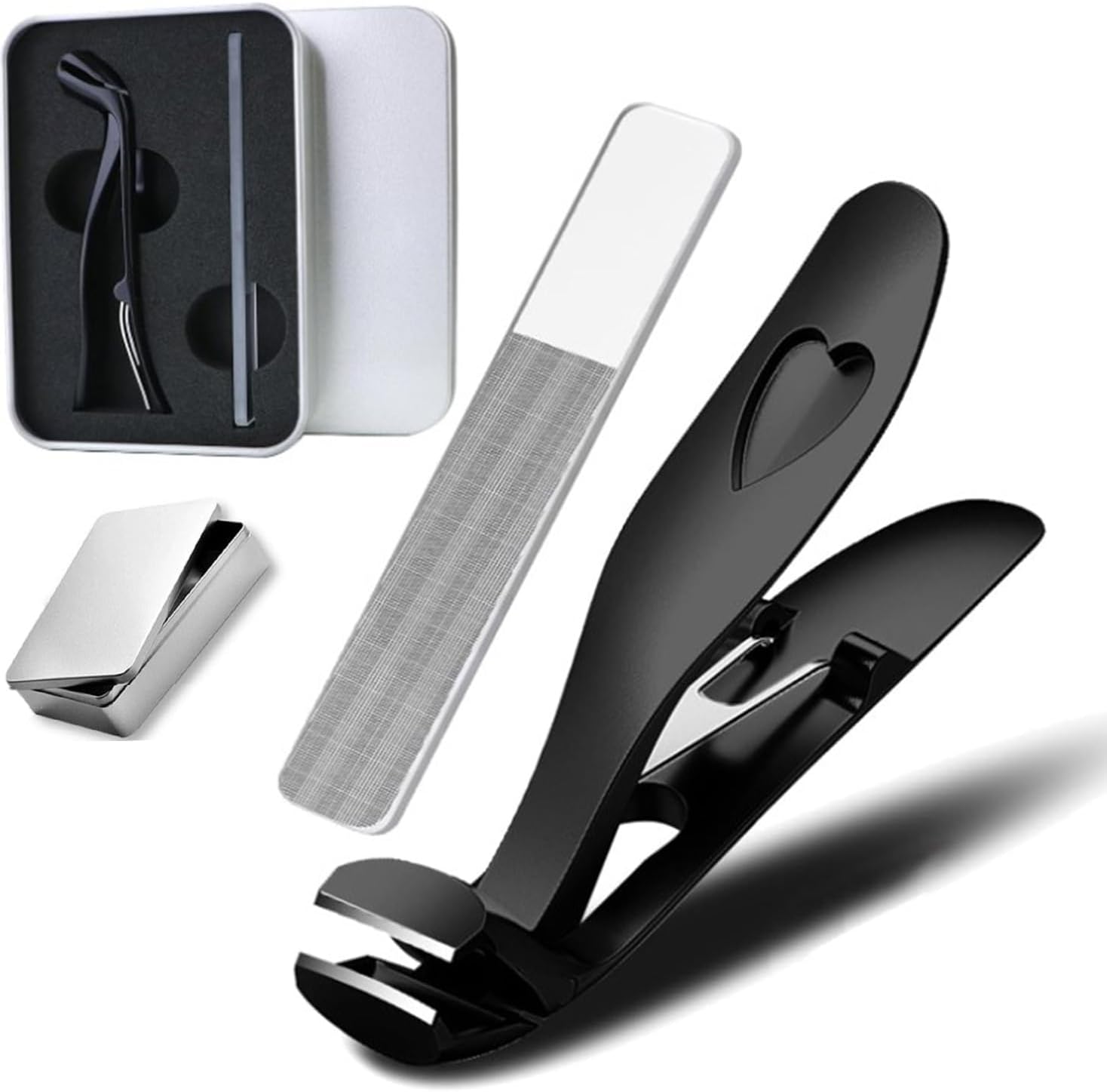 Dotmalls Nagelmeister Pro, Ultra Wide Diagonal Jaw Nail Cutter for Men Women, Dotmalls Nail Clippers, Ergonomic Angled Head Senior Toenail Clipper (Black)
