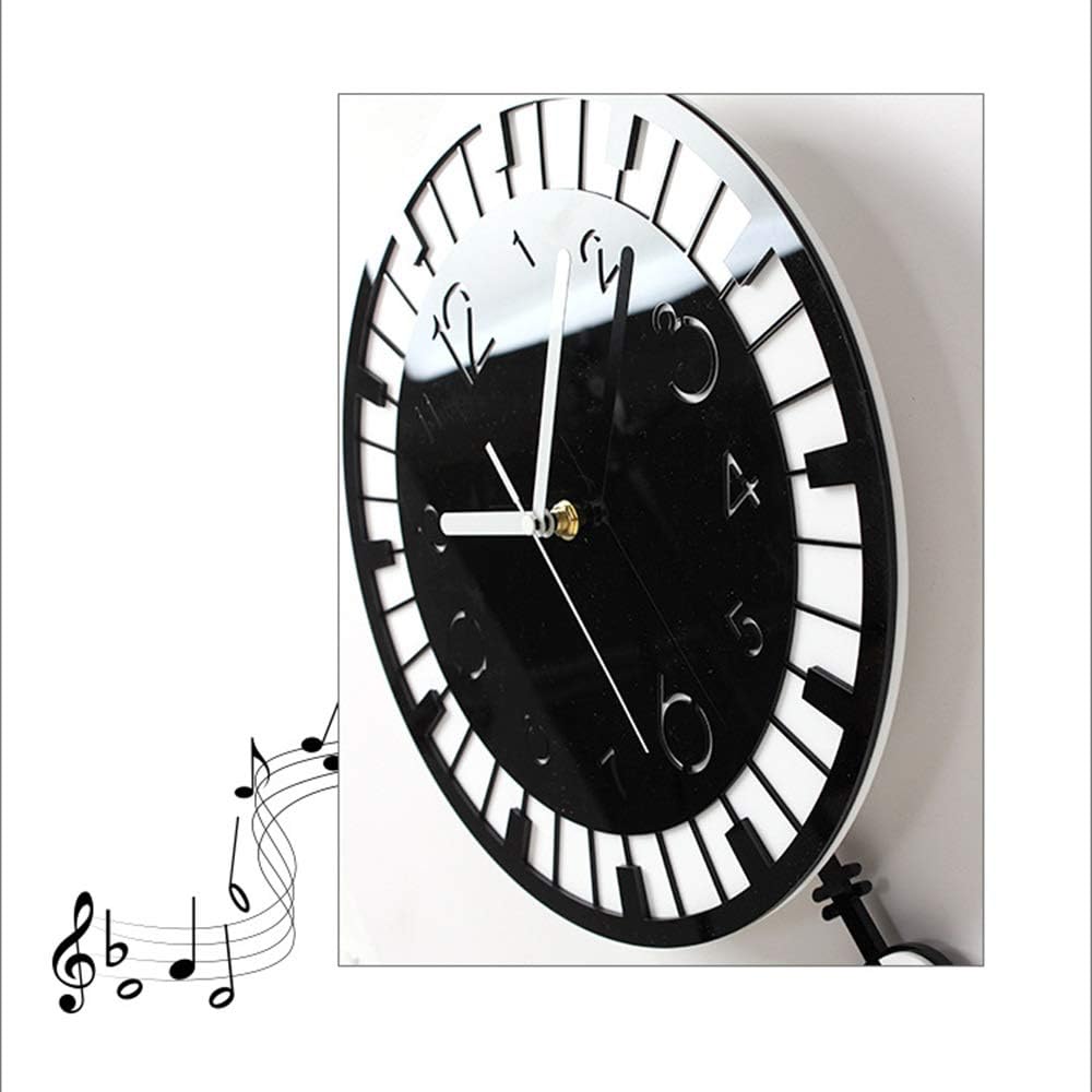 Wall Clock Swing Music Violin Acrylic Wall Clock Black White Keys Nordic Modern Home Living Dining Room Decorations 30 * 43cm Quiet Creative Simple Fashion