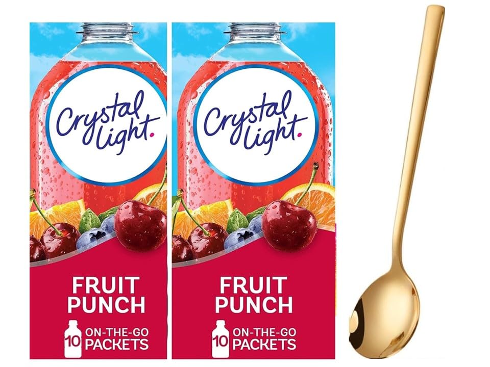 Miniatura 3 de Crystal Light On The Go - Mezcla de bebida  Dos (2) paquetes de 10 unidades  sin azúcar, refresco bajo en calorías con una cuchara agitadora Sukkar