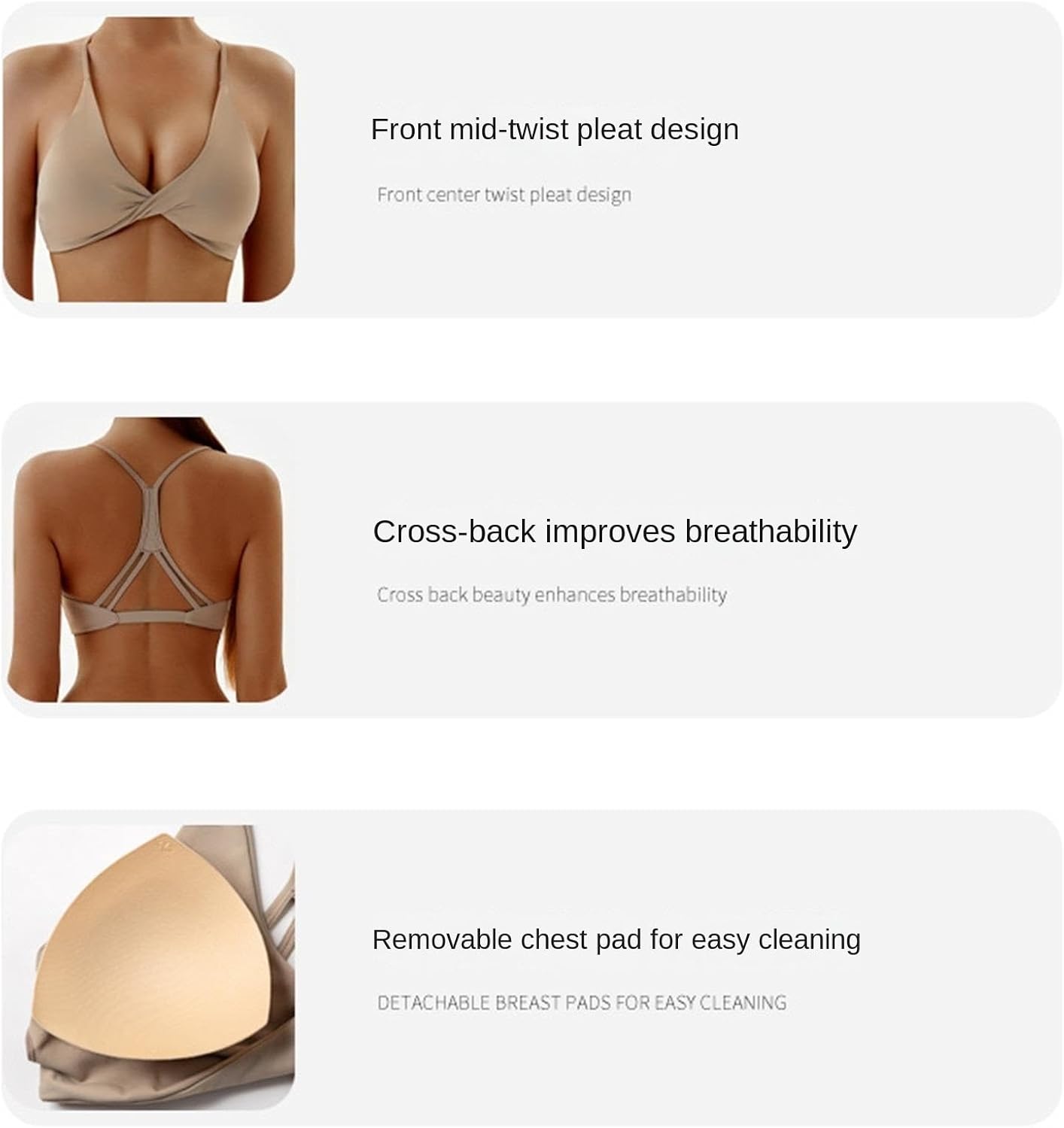 Sports Bras For Women Women's Backless Halter Sports Bra Front Twist V Neck Padded Fitness Yoga Bra Yoga Bra
