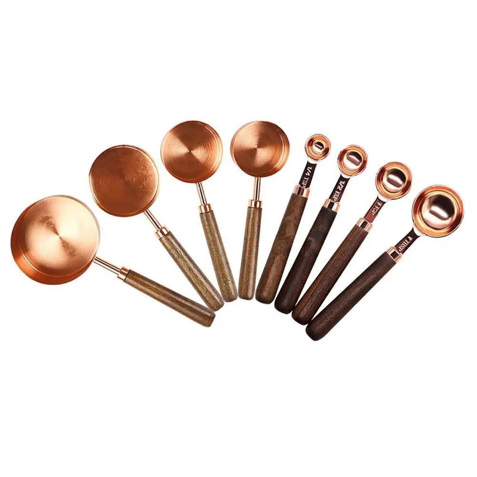 Juego de 8 tazas medidoras for hornear, cucharas oro rosa para Medir Líquidos y Sólidos